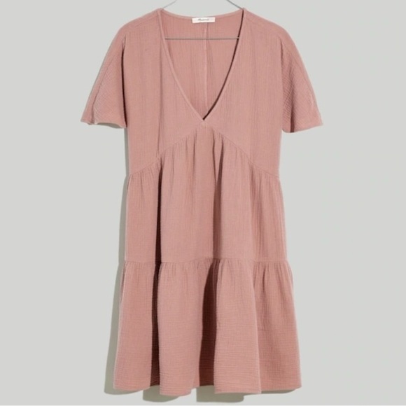 Madewell Dusty Mauve Tiered Mini Dress - Picture 11 of 12